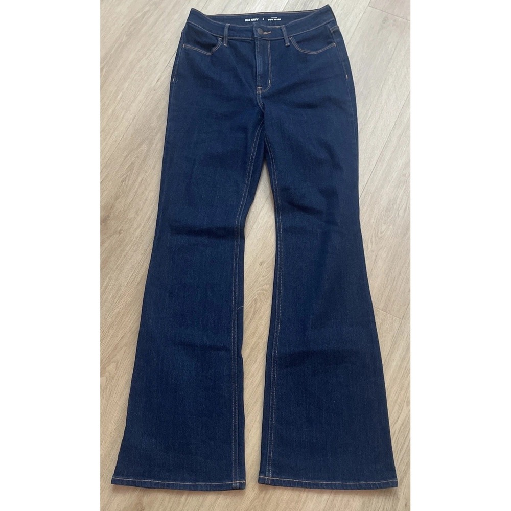 Old Navy Denim Jeans Women's 2 High Rise Wow Flare Dark‎ Wash Blue